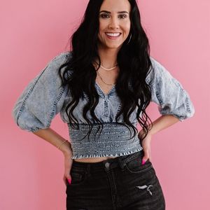 New! 💕 Zenana Salty and Sweet Acid Wash Chambray Top